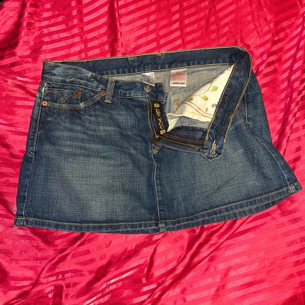 Vintage Lucky 🍀 Brand Jezebel Mini Skirt Dungarees